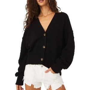 Free People Found My Friend Cardi Black NWT